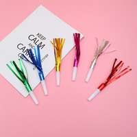 6 Stück Plastik-Partytröten mit Fransen, Pfeifen-Spielzeug, Kinder-Partyhörner, Lärmmacher für Schulanfang, Geburtstagsspiele, Partyzubehör