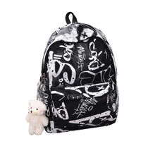 Tas Ransel Siswa SMP Jepang Gaya Korea Versi Sen, Tas Ransel Trendi Motif Grafiti