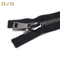 Fermeture à glissière en métal de style européen personnalisé 10 #15 #20 #30 # Platine grandes dents double extrémité ouverte