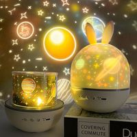 TAIKOO Étoile Veilleuse Projecteur Lapin LED Lampe de Projection 360 Degrés Rotation 8 Films de Projection pour Enfants Cadeaux Chambre Maison