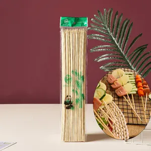 木制烤肉串圆形食物3毫米15厘米串架挑架串棒厨房竹串塑料袋带标签