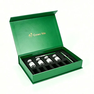 Premium Custom Medical Beauty Vial Packaging Box Peptide Packaging Boxes Green Foil Skincare Gift Case Boxes Hot Stamp Portable - Product Image 1