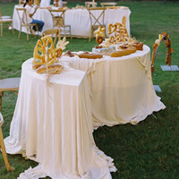 Table de présentation modulaire demi-cercle en fer forgé en forme de S pour buffet de desserts/bonbons, idéale pour mariages en extérieur et décorations d'événements festifs