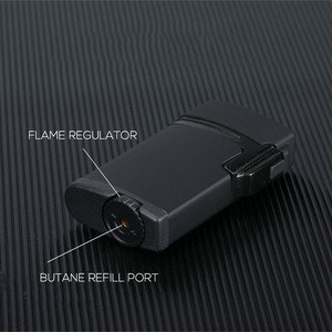 Briquet métallique compact à double flamme bleue coupe-vent, design à jet direct pour usage extérieur - Product Image 4