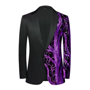 New arrival fashion single-breasted sequins slim fit blazer&tuxedo long sleeve luxury performance costume plus size men clothing