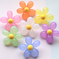 Perles acryliques semi-transparentes couleur gelée 39x40mm en forme de fleur à 5 pétales avec trou arrière pour DIY, attaches pour cheveux, chaînes de téléphone RTJ018 (vente en gros)