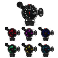 Tachometer Mobil Balap 3.15" 80MM, Pengukur RPM Kecepatan Tinggi dengan Motor Stepper 7 Warna, 0-11000 RPM Meter dengan Lampu Shift dan Peringatan Puncak Kecepatan