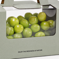 Boîte cadeau carrée écologique et portable pour fruits et légumes avec logo personnalisable et fenêtre transparente