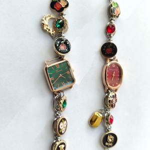 Reloj de Pulsera de Cuarzo Vintage para Mujer, Personalizado, con Esmalte Floral en Oro Rosa y Plata, Cadena Ajustable, Esfera Analógica, Joyería Elegante - Product Image 4