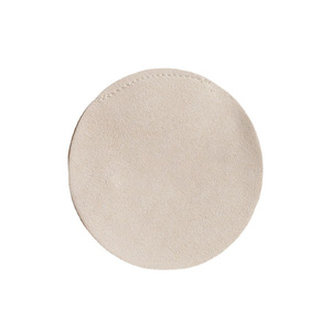 Round Microfiber <b>Jewelry</b> Bag 7x7cm Velvet Closure For Ring Storage Beige - Product Image 5