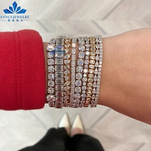 Bracelet tennis personnalisé en diamant de laboratoire certifié IGI, or massif 10K/14K, coupe brillante ronde 2 <span class=keywords><strong>3</strong></span> 4 mm, style hip-hop unisexe - Product Image 1