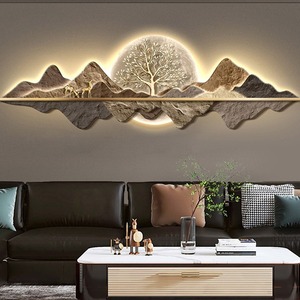 Decorazione di pittura moderna fresca e rotonda di cristallo di arte con luce a Led dipinti e arti murali per la decorazione della casa decora - Product Image 2
