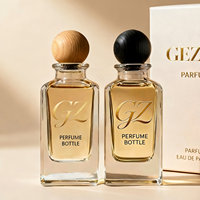 Flacon de parfum en verre rectangulaire à épaule oblique de 50 ml et 80 ml avec couvercle, boîte de présentation de luxe haut de gamme