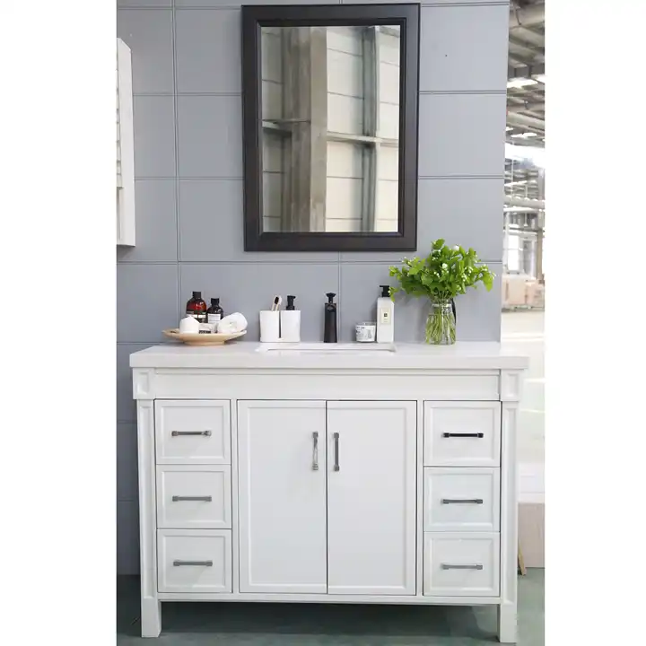 Clearance! White Bathroom Storage Cabinet, Freestanding Cabinet with Drawers