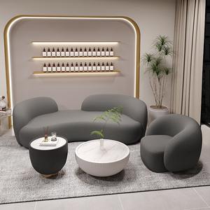 Canapé sectionnel créatif Arc Cream Design simple pour les petites familles pour la maison Salon Salon de beauté Studio Dress Hall - Product Image 4