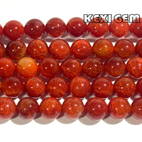 Perles d'agate rouge veinée de dragon craquelée en gros, 6 mm, 8 mm, 10 mm, 12 mm, 14 mm, lisses, rondes, naturelles, perles d'agate rouge veinée de dragon