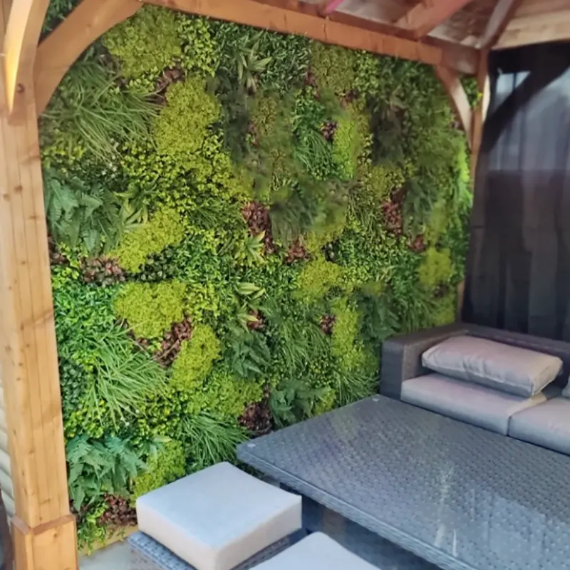 Paneles de Seto artificial para exteriores, follaje vertical, césped verde vivo, planta de jardín, paneles de pared de hierba, Planta artificial colgante