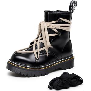Bottes d'hiver pour homme en cuir véritable à lacets, style <span class=keywords><strong>moto</strong></span>, coupe basse, motif étoile à cinq branches, collection transfrontalière RO - Product Image 5