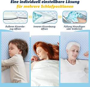 Almohada de soporte para el cuello 50X70cm ergonómica con acolchado ajustable almohada ortopédica para el dolor de cuello con funda lavable - Product Image 6