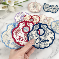 Marqueurs de verres à vin personnalisés en coton brodé floral, cartes nominatives en gros pour banquets, tables de fête, décoration intérieure, signalétique de mariage