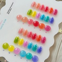 Kit de Couleurs Fluorescentes pour Nail Art : Gel Effet Lait, Verre, Pudding, Bonbon, Macaron, et Huile de Photothérapie – 12 Couleurs Vives