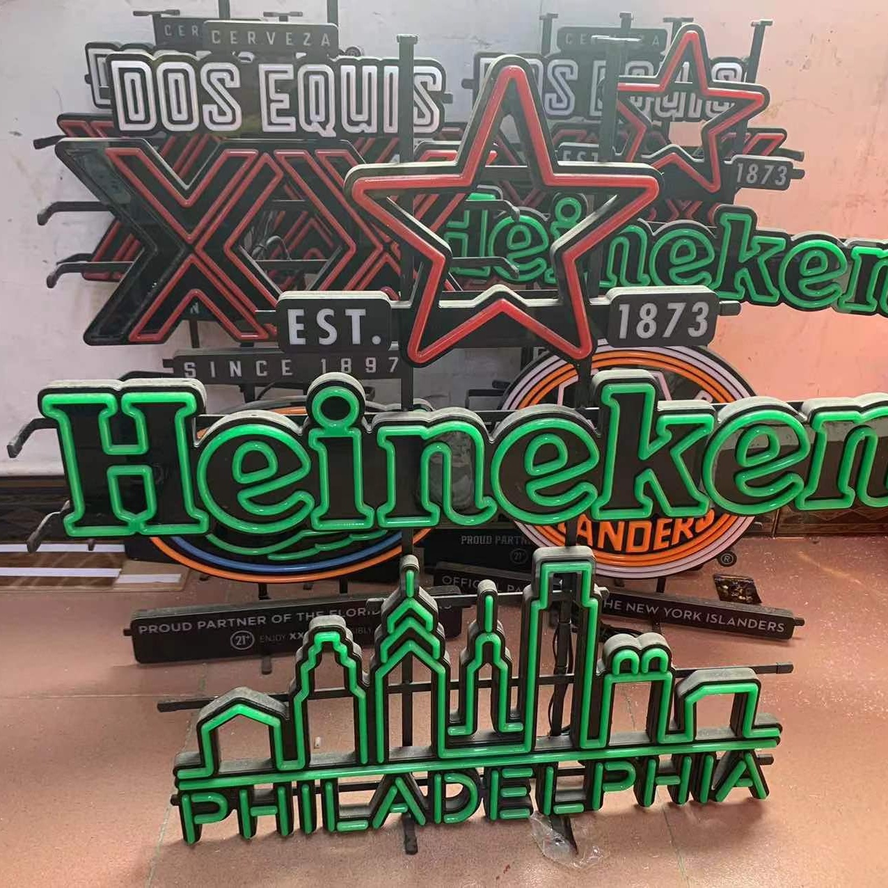 Индивидуальный Светодиодный неоновый знак, гибкий неоновый светлый логотип для пива, логотип Heine-ken Guinness Bedwisher Jamerson