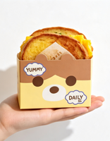 Nouvelle boîte d'emballage en papier pour sandwichs, toasts, hamburgers, bagels et petit-déjeuner à emporter