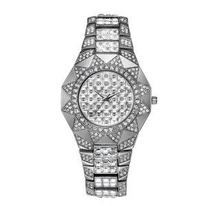 Orologio da Polso Femminile <span class=keywords><strong>di</strong></span> Alta Gamma con Movimento al Quarzo Giapponese, Diamanti Baguette e Cassa Dorata - Product Image 2