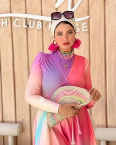 2025 Nieuwe Islamitische Damesbadpak 4-delige Set Moslim Kleurrijke Dames Moslim Badpak Burkini - Product Image 4