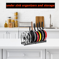 Support de rangement extensible en acier inoxydable pour couvercles de casseroles, compatible avec les outils, pour salle de bain