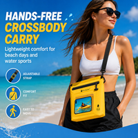 Tas Selempang Fashion Tahan Air IPX7 dengan Ritsleting Kedap Udara, Jendela Layar Sentuh untuk Ponsel, Tas Kering 20-36L untuk Pantai, Kolam Renang, dan Perjalanan