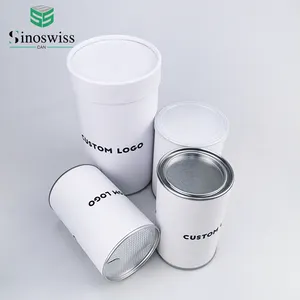 Biodegradable सिलेंडर कागज पैकेजिंग ट्यूब खाद्य वायुरोधी छील बंद ढक्कन कॉफी चाय नमक प्रोटीन पाउडर मसाला दौर पैकेज