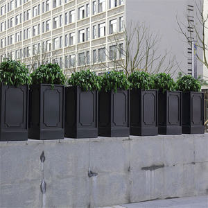 Al por mayor al aire libre patio negro hierro fundido maceta contenedor jardín planta rústica caja exterior calle decorativa macetas africanas - Product Image 3