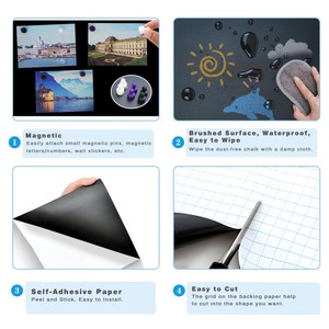 Décalcomanie murale auto-adhésive <span class=keywords><strong>magnétique</strong></span> <span class=keywords><strong>Papier</strong></span> <span class=keywords><strong>peint</strong></span> pour tableau noir avec autocollant pour tableau noir <span class=keywords><strong>Papier</strong></span> <span class=keywords><strong>peint</strong></span> pour décoration murale - Product Image 4