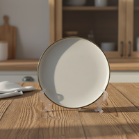 Service de vaisselle hôtelier 4 pièces en grès céramique blanc émaillé, classique et luxueux, résistant à la chaleur, compatible lave-vaisselle et micro-ondes