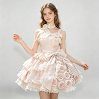 Robe de princesse élégante rose Confession Rose, jupe bouffante, style Lolita douce, pour femme adulte, tenue de cosplay pour fête d'anniversaire