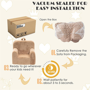 Canapé-lit en peluche pour enfants avec accoudoirs et poche, pour enfants de 2 à 4 ans, siège individuel inclinable, tissu en mousse à haute élasticité - Product Image 4