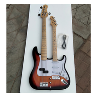 Guitare Basse Électrique Combo JELO Série Classique Double Tête Corps Acajou Touche Érable 6 Cordes 5 Cordes JELO Guitare Classique