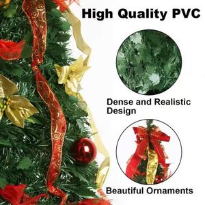 Árbol de Navidad Artificial de 150 cm, Pre-Decorado con Luces, Plegable y Desplegable para Adornos Festivos - Product Image 4