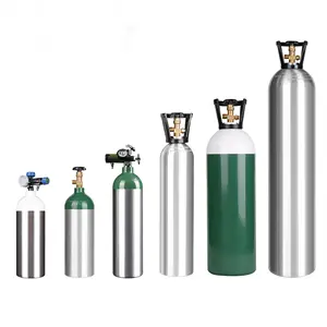 Silinder Gas Aluminium Diakui, 2L/2.5L/3.4L/4L/5L/6L TPED Tekanan Tinggi untuk Transportasi Gas