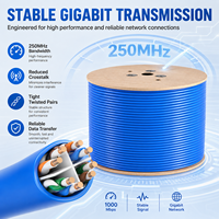 Cable CAT6 de 1 Gbps y 250 MHz, Cable Ethernet LAN para Interiores, Conductor CCA, Separador Cruzado, para Configuración de Red en Oficinas y Hogares