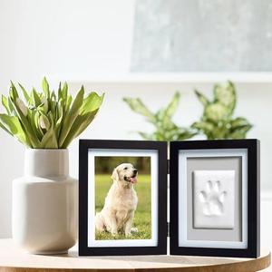 Kit souvenir <span class=keywords><strong>empreinte</strong></span> de patte d'animal de compagnie, cadre photo en bois avec kit d'<span class=keywords><strong>empreinte</strong></span> de patte, kit d'<span class=keywords><strong>empreinte</strong></span> en <span class=keywords><strong>argile</strong></span> commémorative pour <span class=keywords><strong>chien</strong></span> ou chat - Product Image 3