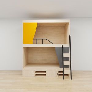 Letto <span class=keywords><strong>a</strong></span> capsula in legno con design <span class=keywords><strong>a</strong></span> castello salvaspazio, moderno, matrimoniale, <span class=keywords><strong>per</strong></span> camere compatte, uso ospedaliero e alberghiero - Product Image 2