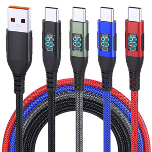 Câble d'affichage LED 60W de bonne qualité, câble de charge rapide PD tressé en nylon, câble USB vers Type C - Product Image 1
