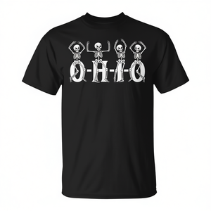 Ohio Skeleton O-H-I-O Halloween Vintage Vibe Fun Camiseta divertida - Product Image 2