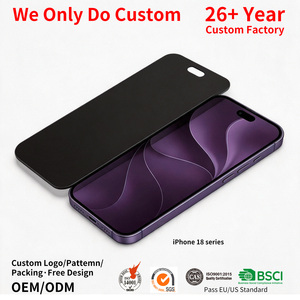 ฟิล์มกันรอยแบบป้องกันการมองเห็น ODM สำหรับ iPhone 17/18 Pro Max มุมมอง 28 องศา กระจกนิรภัยแบบเต็มจอ ความแข็ง 9H ป้องกันรอยขีดข่วน - Product Image 1