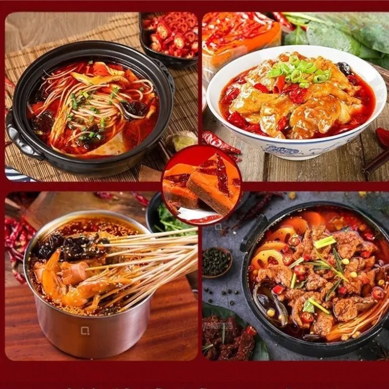 Aangepaste Chinese Restaurant Food Soupbase Hotpot Soep Verpakking Voor Chinese Food Tomaat Verse Champignonsoep Kruiden Ingrediënten
