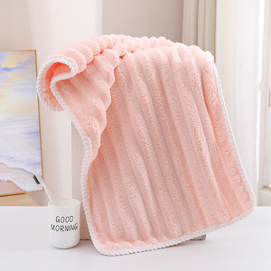 Toalla de Baño de Microfibra de Secado Rápido con Diseño de Rayas de Caramelo, 35x75cm - Product Image 3