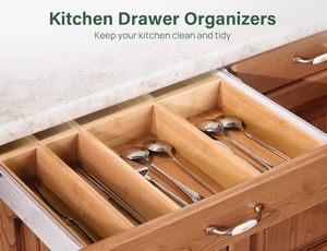 Offre Spéciale : Organisateur de Tiroir Gain de Place, Plateau à Ustensiles en Bambou pour Rangement de Cuisine - Product Image 2