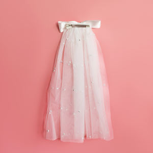 Short Pearl Wedding <strong>Veil</strong> with Bow Knot Two Tier Bachelorette Party White Bridal <strong>Veil</strong> <strong>Bride</strong> <strong>to</strong> <strong>Be</strong> Gift Flower Girl <strong>Veil</strong> - Product Image 6
